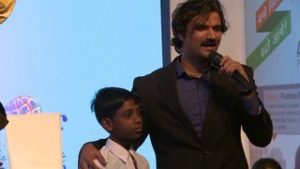 Santosh Talaghatti with students — Global Classrooms